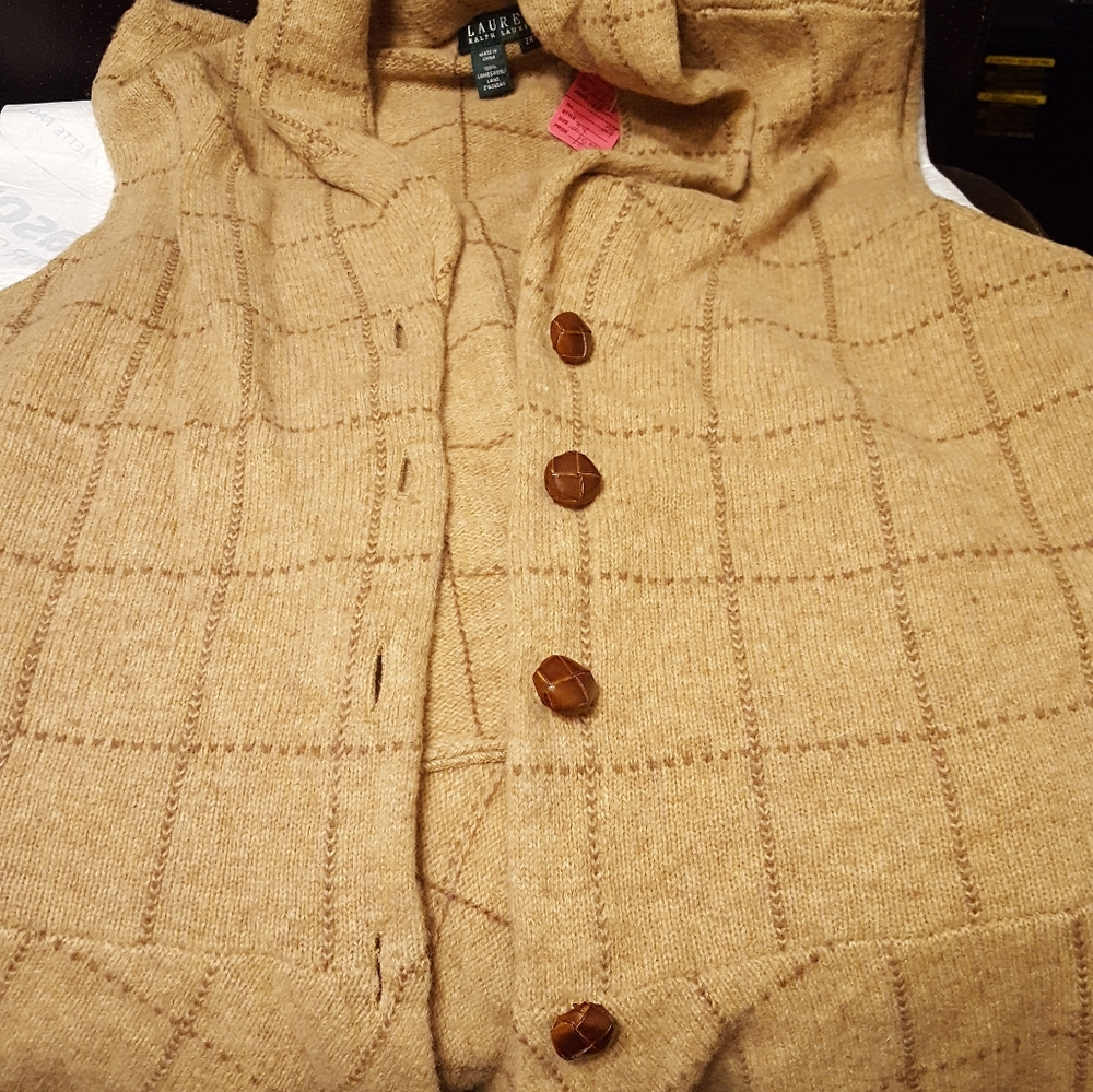 LAUREN LAMBWOOL (2X) BROWN SWEATER